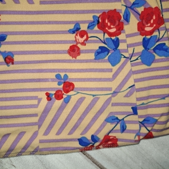 3 FOR 12 SALE Lularoe Tall & Curvy Leggings Floral Stripe - Picture 8 of 8
